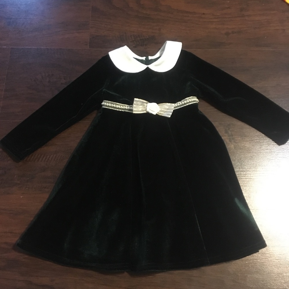 Beautiful vintage deep green velvet dress